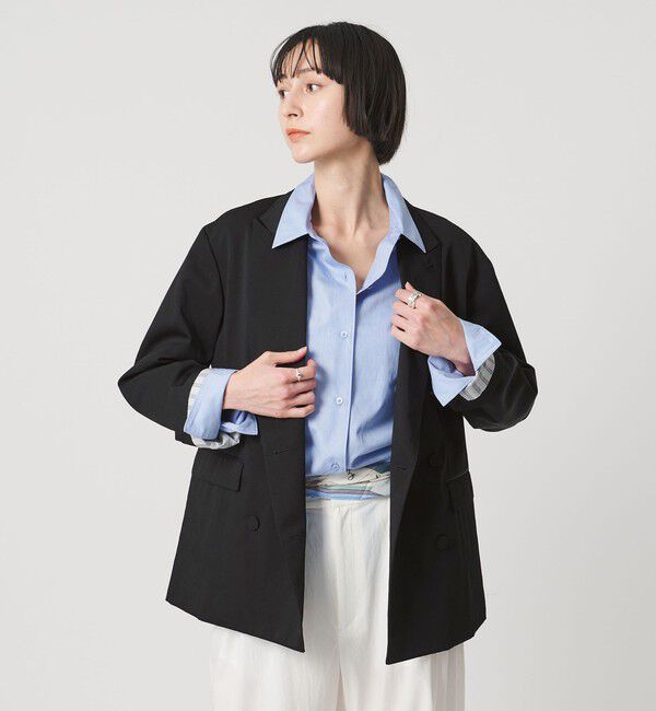 UNITED ARROWS「ビッグシルエット 6ボタン テーラードジャケット」|テーラードジャケット|BLACK