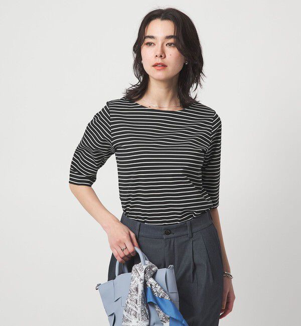 UNITED ARROWS green label relaxing「ボートネック ポンチ プルオーバー カットソー 接触冷感 UVカット」|Tシャツ・カットソー|