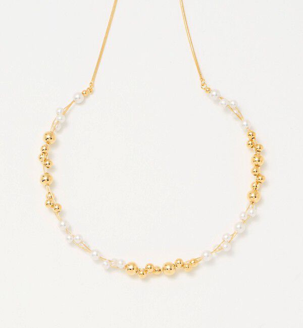 EMMEL REFINES「＜kaene＞フェイクパール &times; メタルビーズ ネックレス＜Select by EMMEL REFINES＞」|ネックレス|