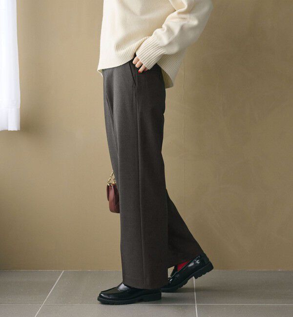 BEAUTY&YOUTH UNITED ARROWS「裏起毛バックゴム ストレートパンツ ウォッシャブル」|スラックス|