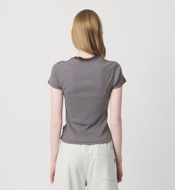 NICE WEATHER「＜NICE WEATHER＞ロゴ ボーダーフィット Tシャツ」|Tシャツ・カットソー|