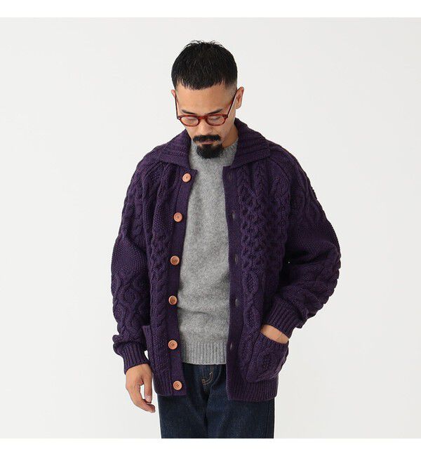 BEAMS PLUS「BEAMS PLUS / Cardigan Alan Patchwork」|カーディガン|