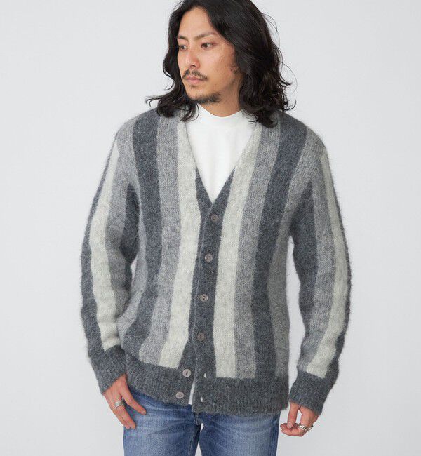 SHIPS「SHIPS: アルパカ ガーター Vネック カーディガン」|カーディガン|ヘザーグレー
