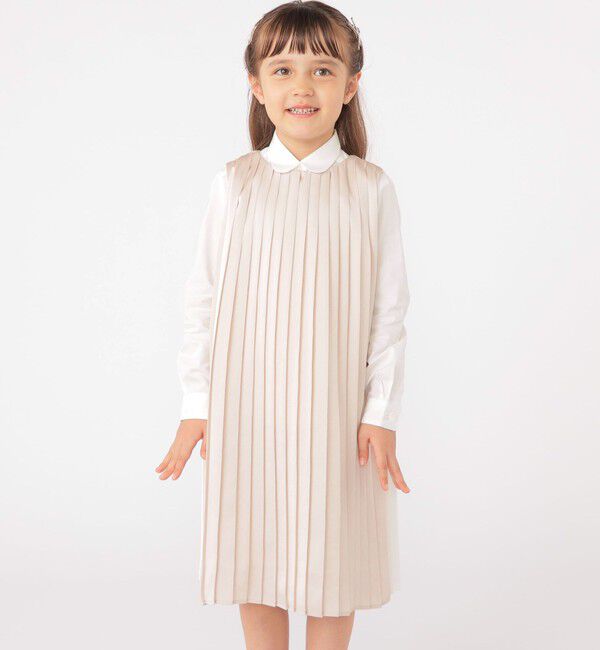 SHIPS KIDS「ARCH&LINE:110～145cm / セレモニー スリーブレス プリーツ ドレス」|ドレス|ピンク系