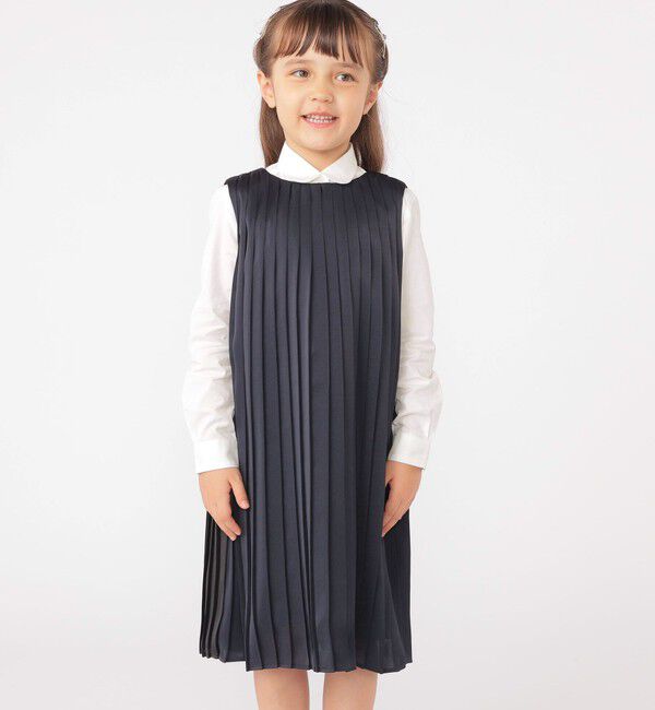 SHIPS KIDS「ARCH&LINE:110～145cm / セレモニー スリーブレス プリーツ ドレス」|ドレス|