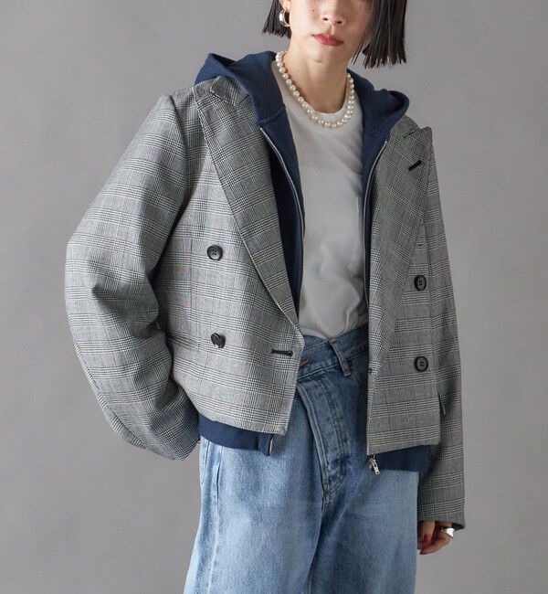 SHIPS for women「SHIPS NINE CASE:ショート ジャケット」|テーラードジャケット|グレー