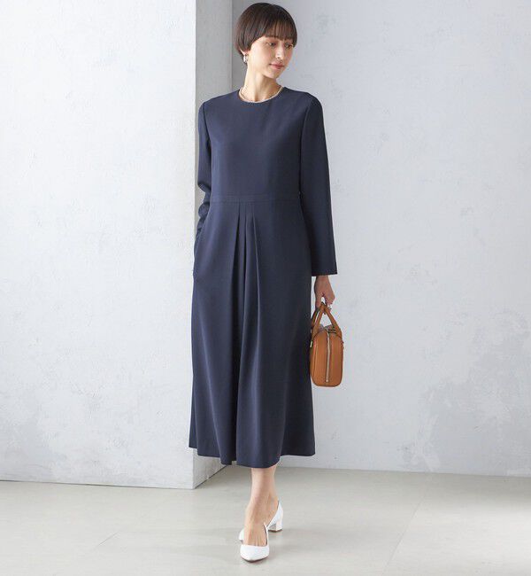 SHIPS for women「〈手洗い可能〉トリアセテート混 フロント タック ワンピース（セットアップ対応）」|ワンピース|