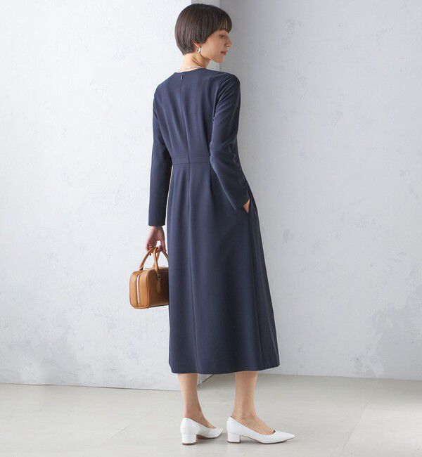 SHIPS for women「〈手洗い可能〉トリアセテート混 フロント タック ワンピース（セットアップ対応）」|ワンピース|