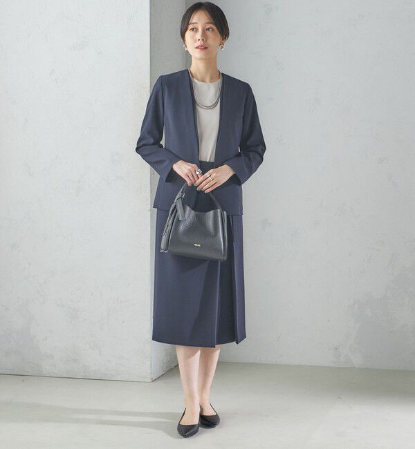 SHIPS for women「〈手洗い可能〉トリアセテート混 ダブルカラー ジャケット（セットアップ対応）」|ノーカラージャケット|