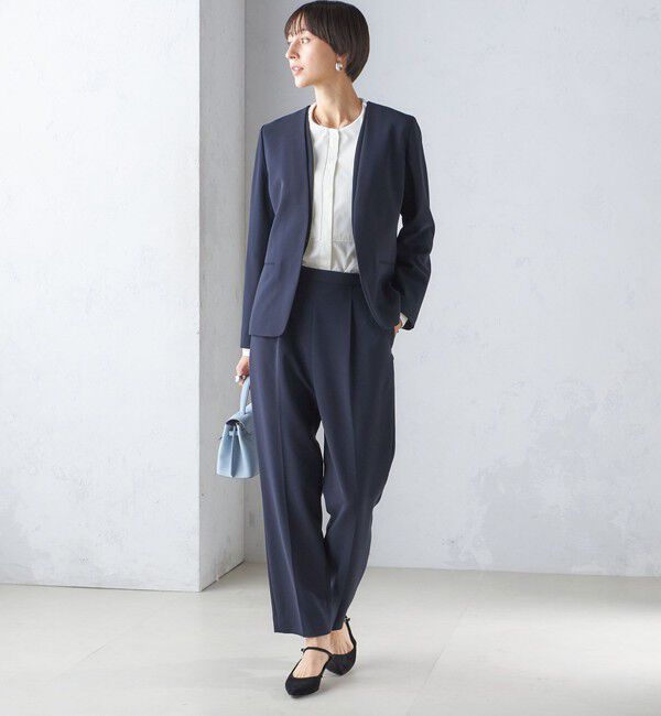 SHIPS for women「〈手洗い可能〉トリアセテート混 ダブルカラー ジャケット（セットアップ対応）」|ノーカラージャケット|