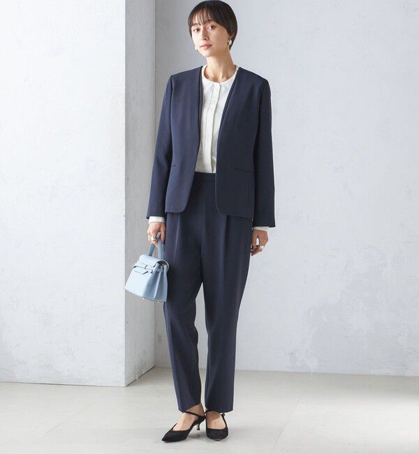 SHIPS for women「〈手洗い可能〉トリアセテート混 ダブルカラー ジャケット（セットアップ対応）」|ノーカラージャケット|