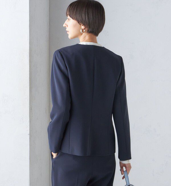 SHIPS for women「〈手洗い可能〉トリアセテート混 ダブルカラー ジャケット（セットアップ対応）」|ノーカラージャケット|