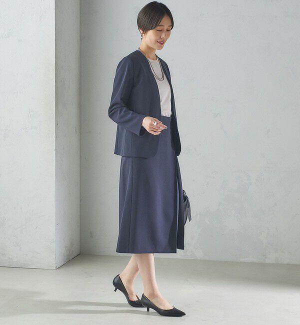 SHIPS for women「〈手洗い可能〉トリアセテート混 ダブルカラー ジャケット（セットアップ対応）」|ノーカラージャケット|