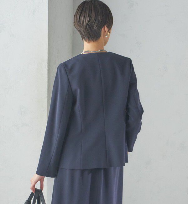 SHIPS for women「〈手洗い可能〉トリアセテート混 ダブルカラー ジャケット（セットアップ対応）」|ノーカラージャケット|