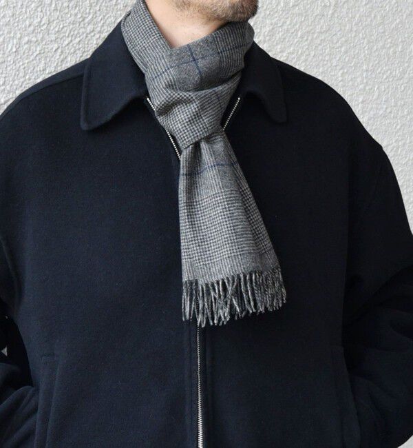 SHIPS any「SHIPS any: カシミヤ チェック / ソリッド シングル ストール◇」|マフラー|