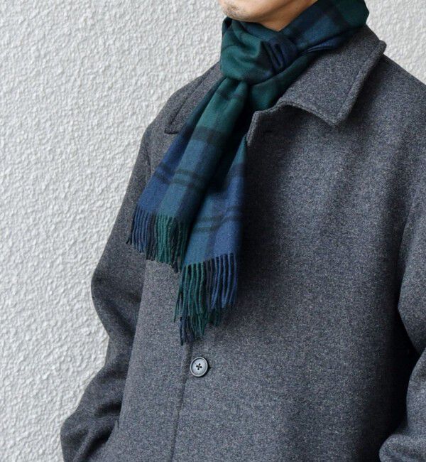 SHIPS any「SHIPS any: カシミヤ チェック / ソリッド シングル ストール◇」|マフラー|