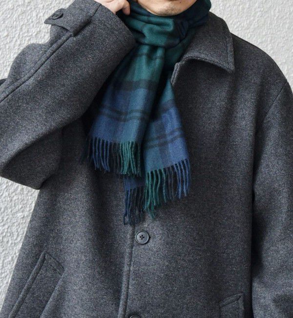 SHIPS any「SHIPS any: カシミヤ チェック / ソリッド シングル ストール◇」|マフラー|