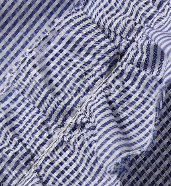 SHIPS any「SHIPS any:〈手洗い可能〉ストライプ フリル Vネック シャツ ブラウス」|シャツ・ブラウス|