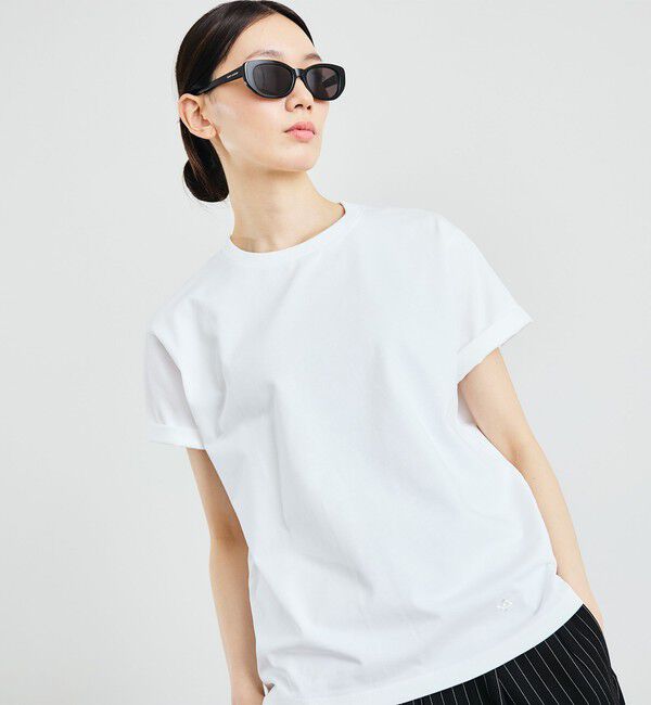 SHIPS「City Ambient Products: コンパクト ショート レングス  Tシャツ 」|Tシャツ・カットソー|ホワイト