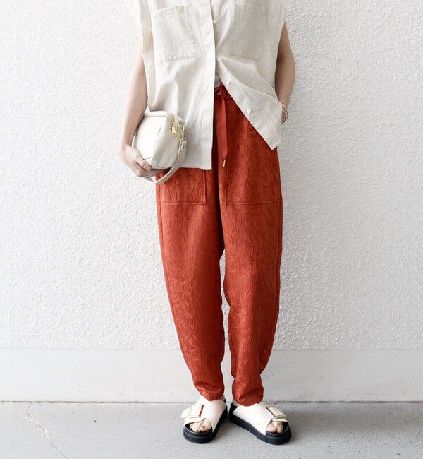 SHIPS any「SHIPS any:〈洗濯機可能〉サテン ジャカード テーパード イージー パンツ」|その他|