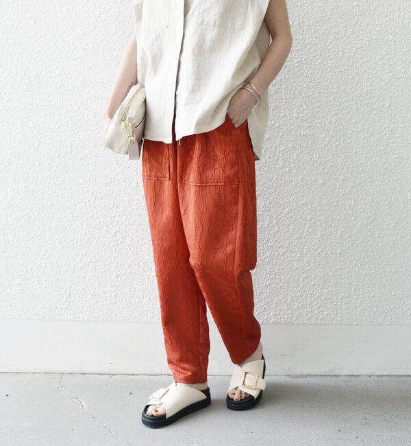 SHIPS any「SHIPS any:〈洗濯機可能〉サテン ジャカード テーパード イージー パンツ」|その他|