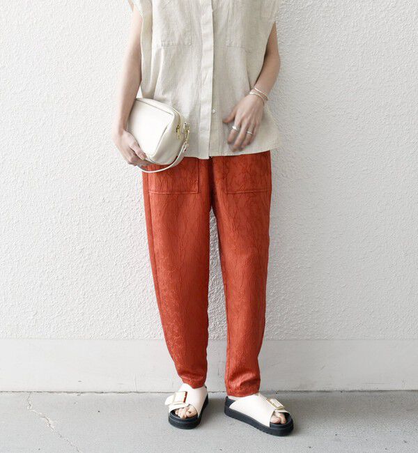 SHIPS any「SHIPS any:〈洗濯機可能〉サテン ジャカード テーパード イージー パンツ」|その他|