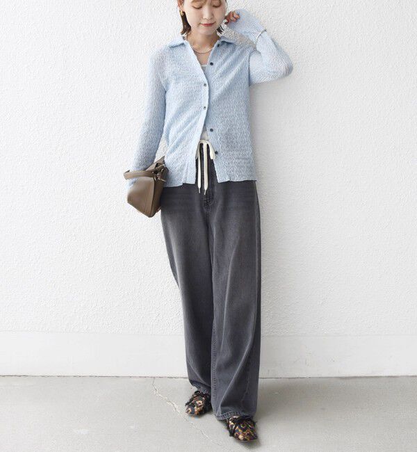 SHIPS for women「【WEB限定】〈手洗い可能〉ランダムブルーゼ シャツ カーディガン」|カーディガン|