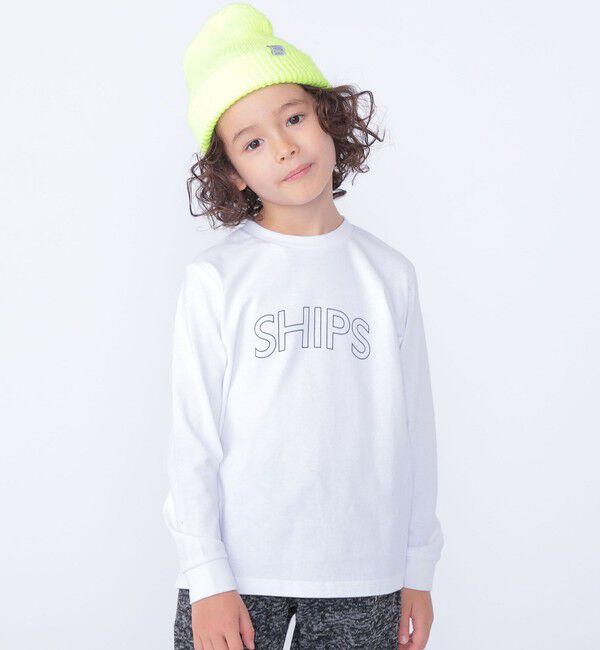 SHIPS KIDS「 【WEB限定】SHIPS KIDS:100～160cm / SHIPS ラウンド プリント ロゴ ロングスリーブ Tシャツ」|Tシャツ・カットソー|