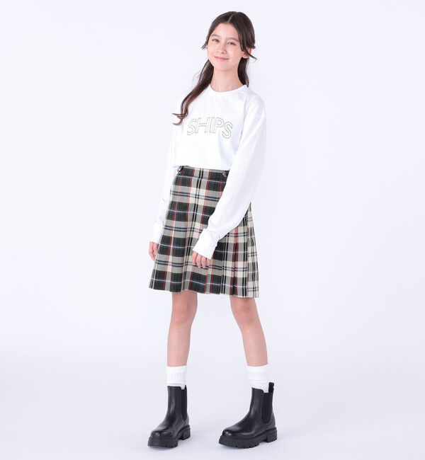 SHIPS KIDS「 【WEB限定】SHIPS KIDS:100～160cm / SHIPS ラウンド プリント ロゴ ロングスリーブ Tシャツ」|Tシャツ・カットソー|