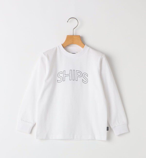 SHIPS KIDS「 【WEB限定】SHIPS KIDS:100～160cm / SHIPS ラウンド プリント ロゴ ロングスリーブ Tシャツ」|Tシャツ・カットソー|