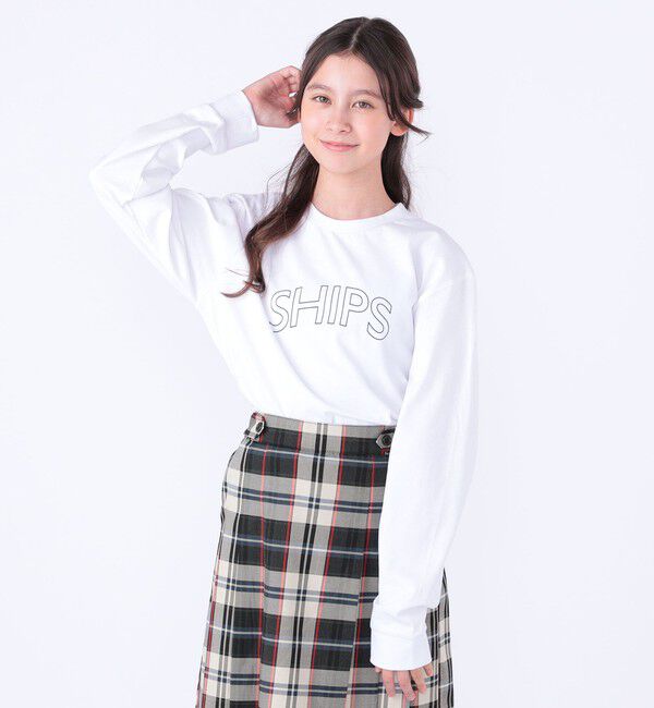 SHIPS KIDS「 【WEB限定】SHIPS KIDS:100～160cm / SHIPS ラウンド プリント ロゴ ロングスリーブ Tシャツ」|Tシャツ・カットソー|