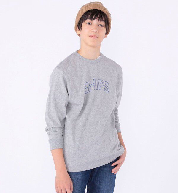 SHIPS KIDS「 【WEB限定】SHIPS KIDS:100～160cm / SHIPS ラウンド プリント ロゴ ロングスリーブ Tシャツ」|Tシャツ・カットソー|