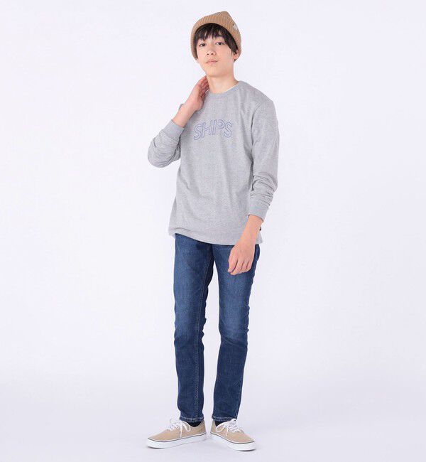 SHIPS KIDS「 【WEB限定】SHIPS KIDS:100～160cm / SHIPS ラウンド プリント ロゴ ロングスリーブ Tシャツ」|Tシャツ・カットソー|