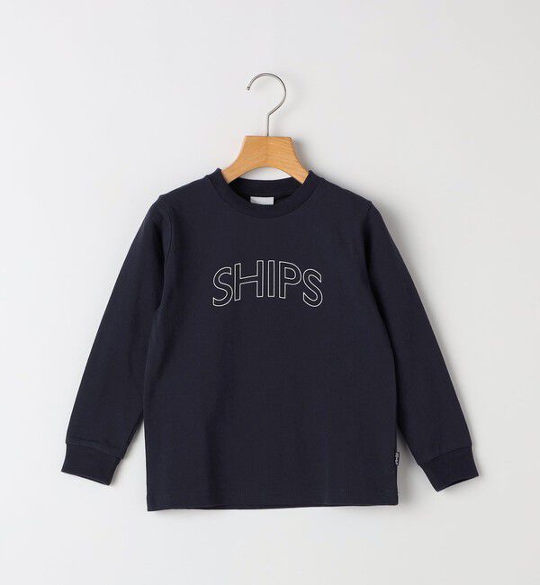 SHIPS KIDS「 【WEB限定】SHIPS KIDS:100～160cm / SHIPS ラウンド プリント ロゴ ロングスリーブ Tシャツ」|Tシャツ・カットソー|