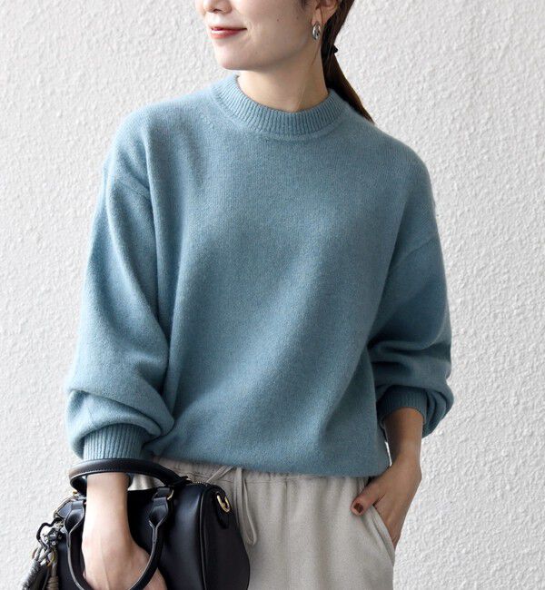 SHIPS any「SHIPS any: LOUNGE FOX シャギー セミモックネック ニット◇」|ニット・セーター|ライトブルー