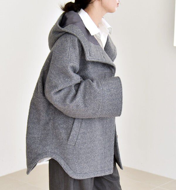 quaranciel「quaranciel: スタンドカラー フーデット ミディ コート」|その他|