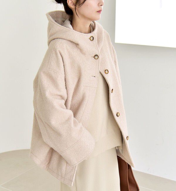 quaranciel「quaranciel: スタンドカラー フーデット ミディ コート」|その他|