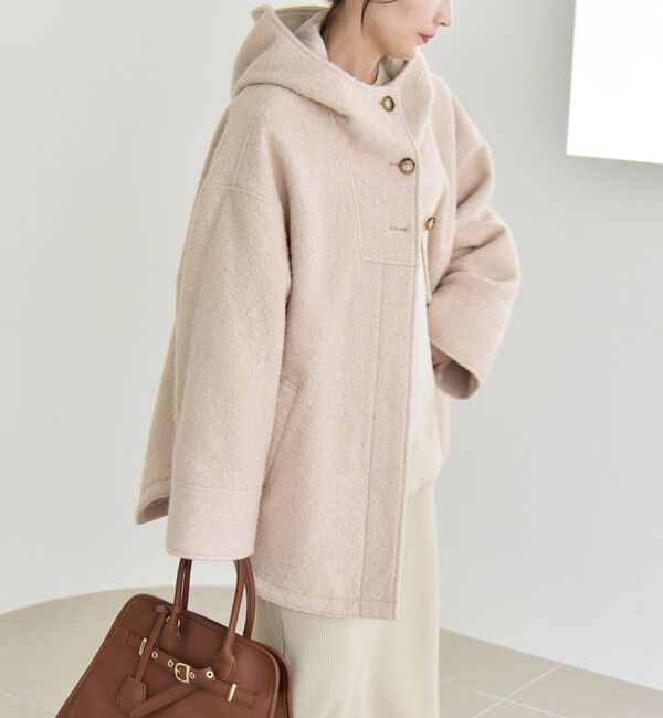 quaranciel「quaranciel: スタンドカラー フーデット ミディ コート」|その他|