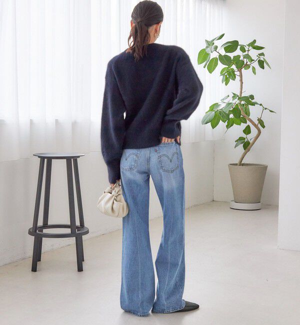 SHIPS for women「〈手洗い可能〉フォックス ビジュー Vネック ニット」|ニット・セーター|