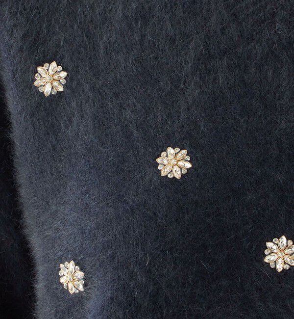 SHIPS for women「〈手洗い可能〉フォックス ビジュー Vネック ニット」|ニット・セーター|