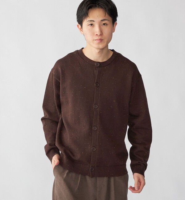 SHIPS「City Ambient Products: カラー ネップ クルーネック カーディガン」|カーディガン|ブラウン