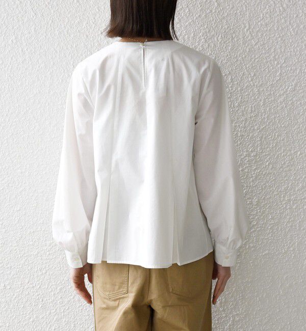 SHIPS any「SHIPS any:〈洗濯機可能〉REPREVE フリル クルーネック Aライン ブラウス」|シャツ・ブラウス|