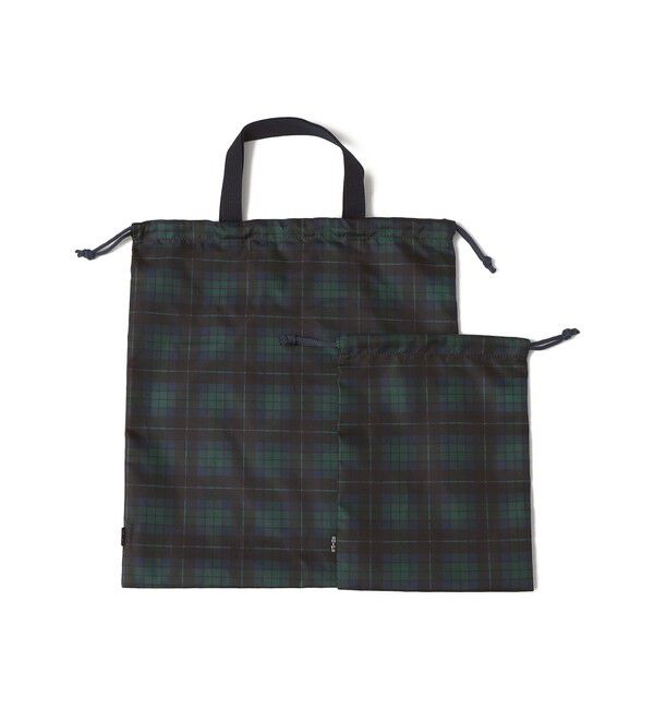 SHIPS KIDS「SHIPS KIDS:オリジナル タータンチェック 巾着 バッグ 2点セット」|エコバッグ|