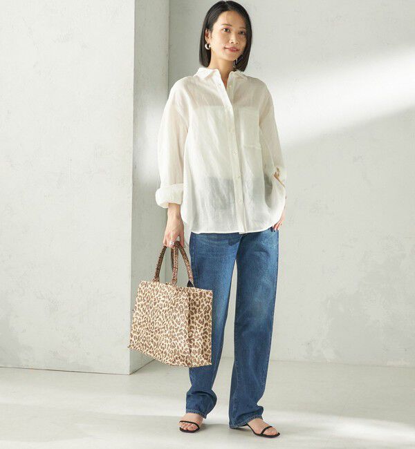 SHIPS for women「《予約》【SHIPS別注】BINDU: レオパード ジャカード トート バッグ」|トートバッグ|