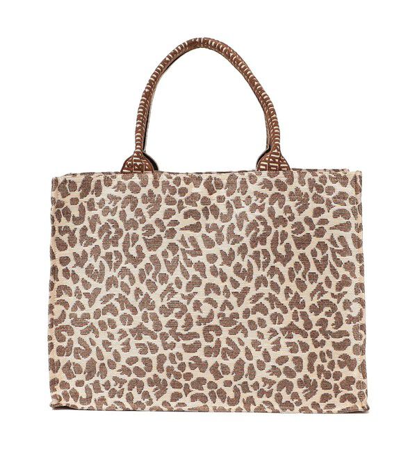 SHIPS for women「《予約》【SHIPS別注】BINDU: レオパード ジャカード トート バッグ」|トートバッグ|