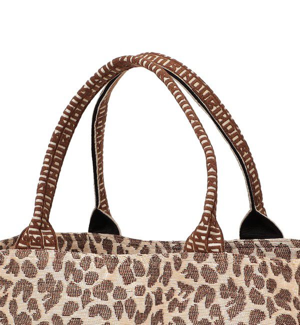 SHIPS for women「《予約》【SHIPS別注】BINDU: レオパード ジャカード トート バッグ」|トートバッグ|