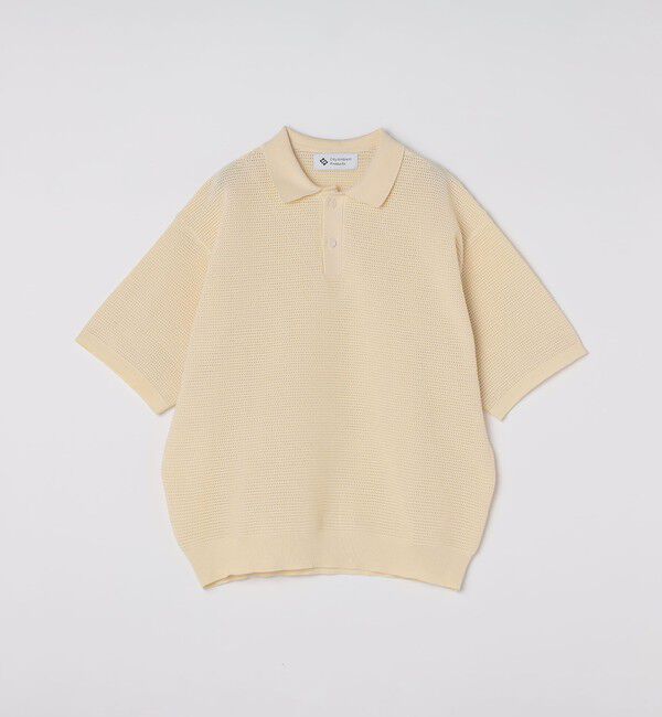 SHIPS「City Ambient Products: ポリエステル メッシュ ニット ショートスリーブ ポロ」|ニット・セーター|