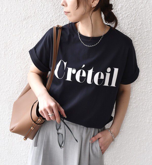 SHIPS Colors 「SHIPS Colors:〈接触冷感・UVカット〉ビッグロゴ ドルマン Tシャツ」|Tシャツ・カットソー|ネイビー