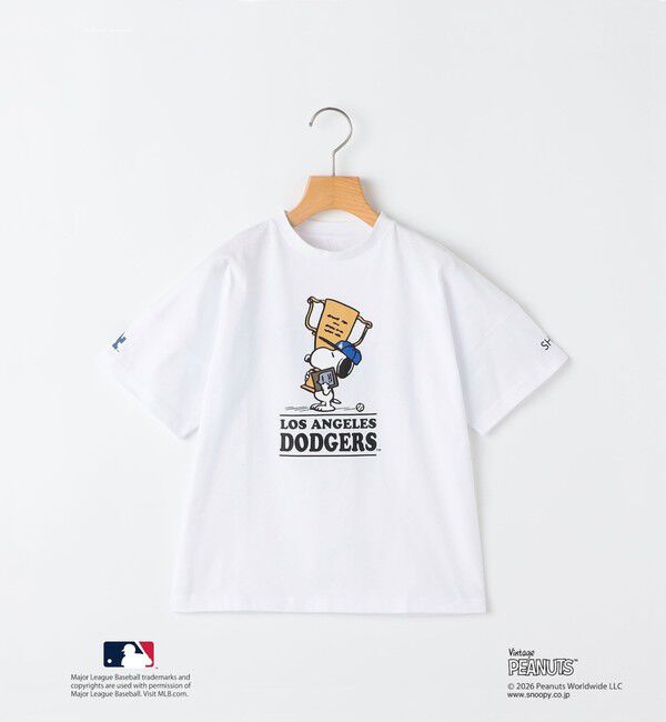 SHIPS KIDS「SHIPS KIDS:85～95cm/ PEANUTS&times;MLB プリント Tシャツ」|Tシャツ・カットソー|ホワイト