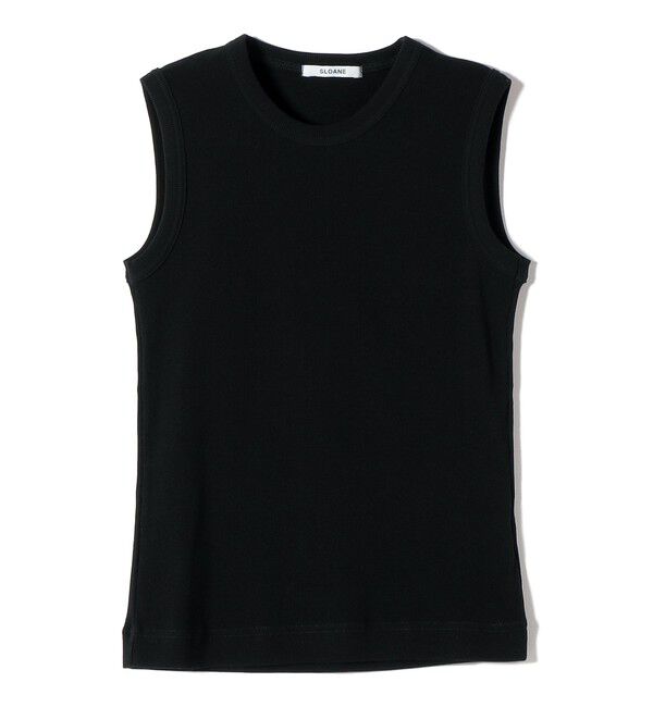 SHIPS for women「SLOANE:一部別注ｽﾄﾚｯﾁ ﾘﾌﾞN/S」|タンクトップ|ブラック